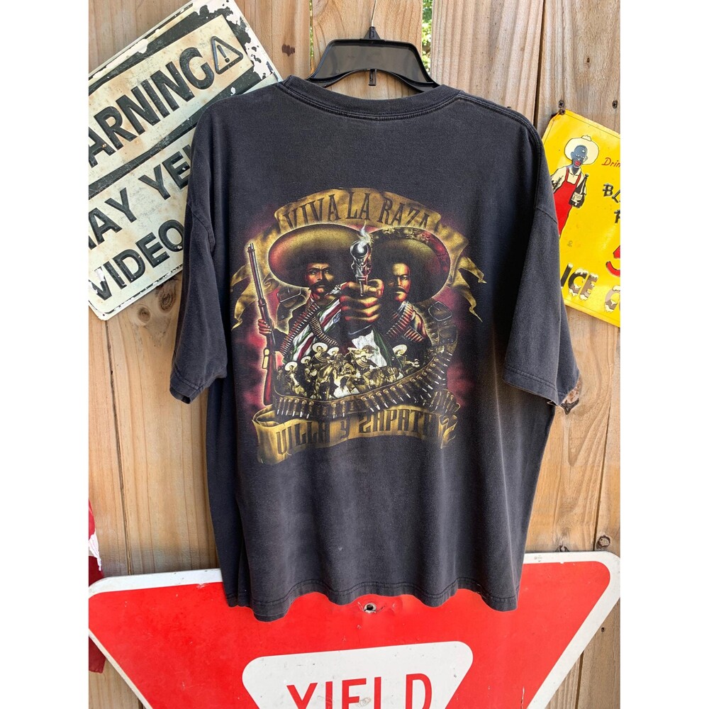 vintage 90s Viva la Raza Pancho Villa  and Emiliano Zapata tee Size XL by ODM